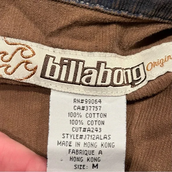 🌺BILLABONG LIGHTWEIGHT CORDUROY JACKET SIZE MEDIUM 🌺 - Picture 4 of 5